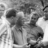 В гостях у Михаила Шолохова- писатели С. Павлов, Ю. Мелентьев, Олжас Сулейменов. 1968 г.